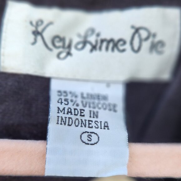 🦒🦁Bohemian Beachy Key Lime Pie Dress Mini Retro Tribal Linen Blend S - Picture 3 of 4